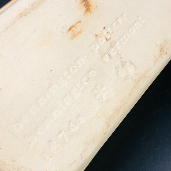 80s Bennington Potters Bread Loaf Pan, Vintage Vermont Pottery, Rusty Orange Iro - Picture 6 of 10